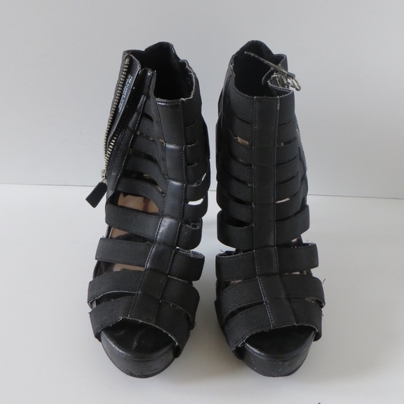 Carlos Santana Black Bandage Caged Peeptoe Sandals, Size 7.5 🔴CLEARANCE🔴 - Picture 2 of 5